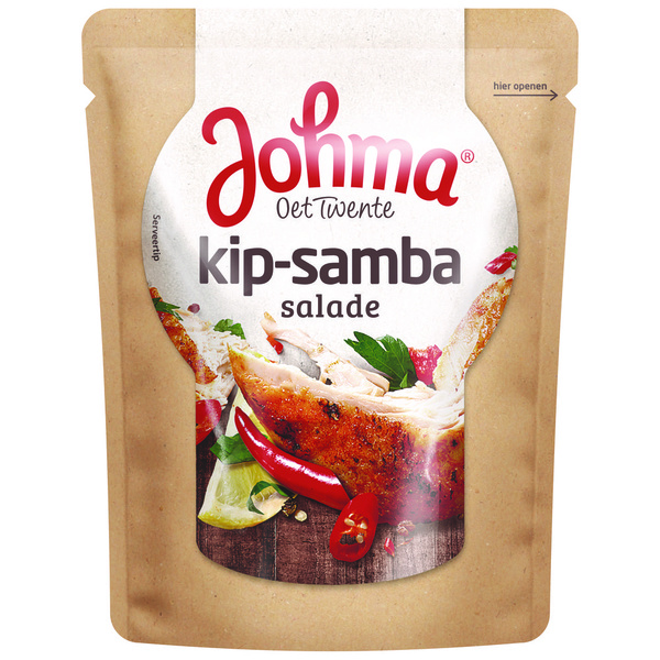 Johma kip samba salade portie voorkant