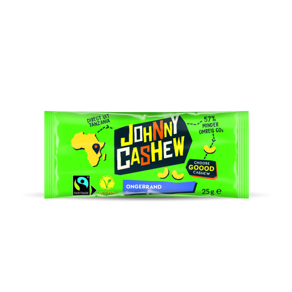 Johnny Cashew Johnny Cashew Cashewnoten Ongebrande en ongezouten voorkant