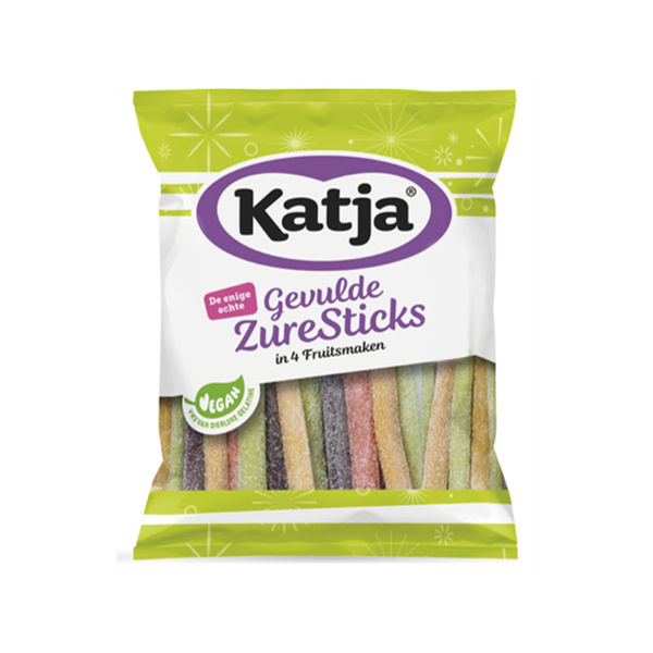 Katja Katja Gevulde Zure Sticks 125g voorkant