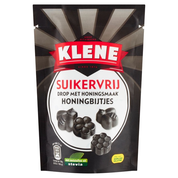 Klene drop suikervrije honingbijtjes achterkant