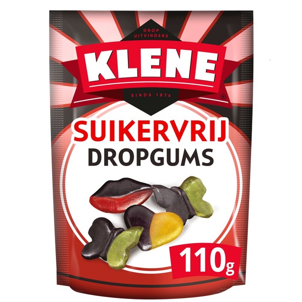 Klene dropgums suikervrij voorkant