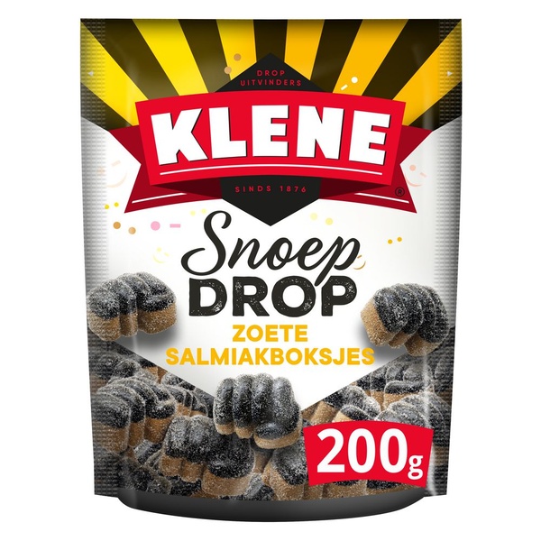 Klene snoepdrop salmiakbokjes voorkant