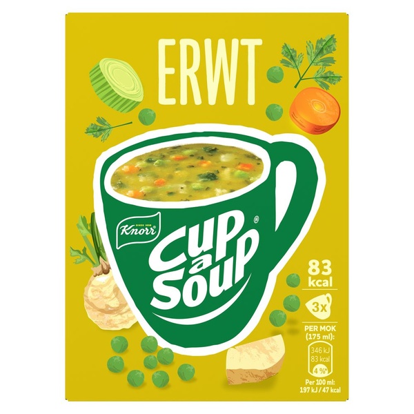 Knorr cup a soup erwt voorkant