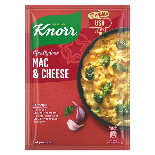 Knorr maaltijdmix mac and cheesse voorkant