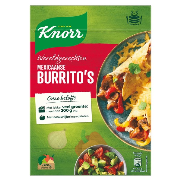 Knorr wereldgerechten Mexicaanse burrito's voorkant