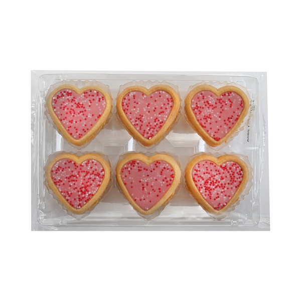 koekjes in hartjesvorm rose voorkant