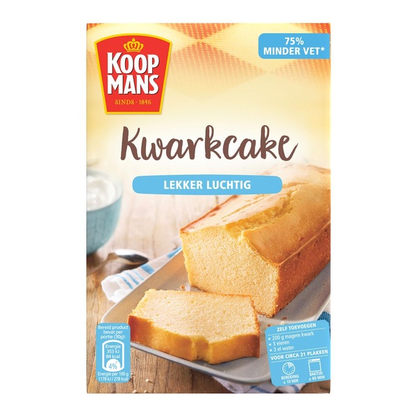 Koopmans bakmixen kwarkcake voorkant