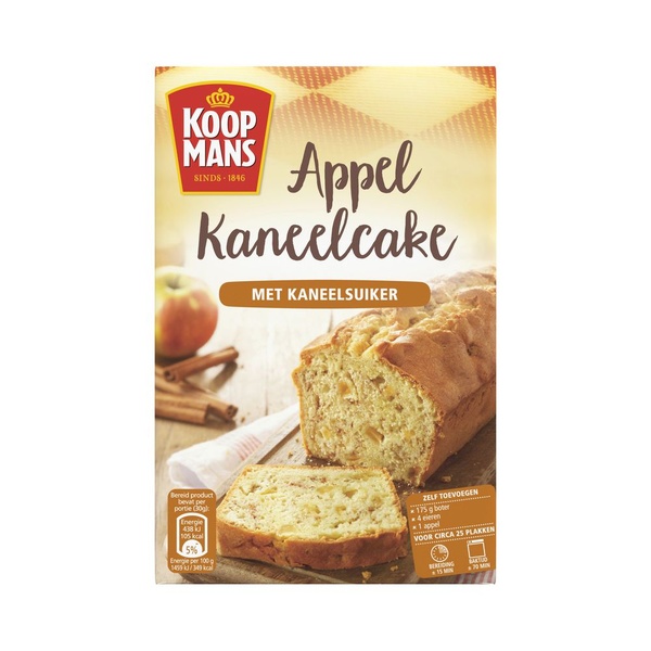 Koopmans mix voor appel kaneelcake voorkant
