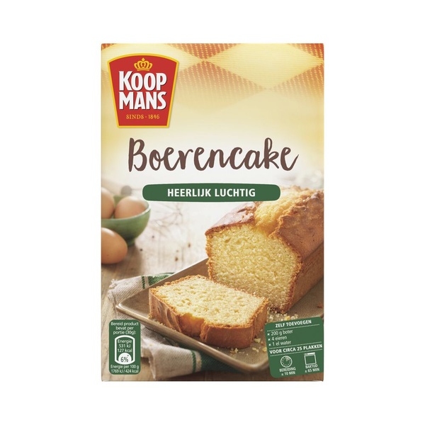 Koopmans mix voor boerencake voorkant