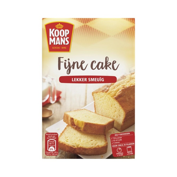 Koopmans mix voor fijne cake voorkant