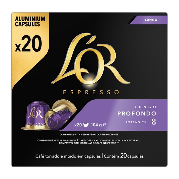 L'or koffiecapsules lungo profondo voorkant