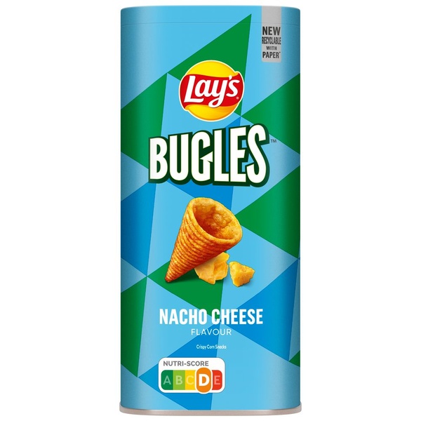 Lay's Bugles nacho cheese snackbox voorkant