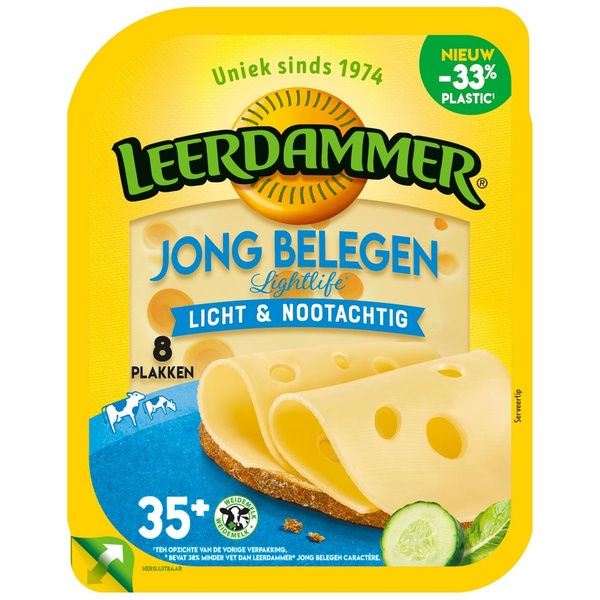 Leerdammer kaas jong belegen light 35+ voorkant
