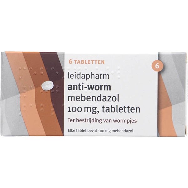 Leidapharm anti-worm mebendazol voorkant