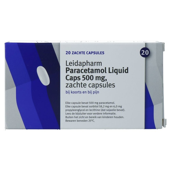 Leidapharm paracetamol  zachte capsules achterkant