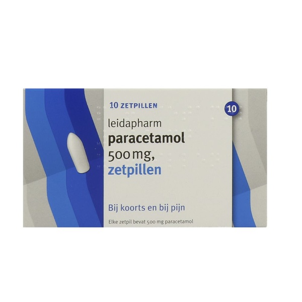 Leidapharm paracetamol zetpillen voorkant