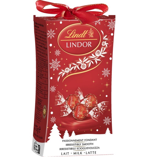 Lindt lindor pillar milk voorkant