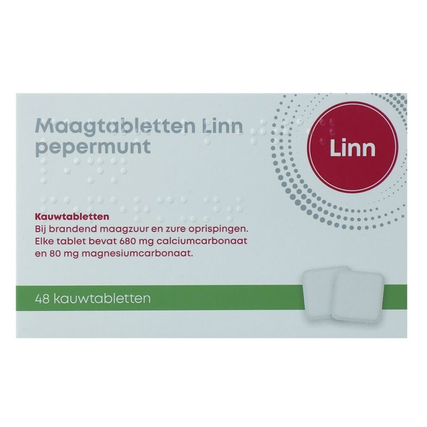 Linn maagtabletten pepermunt voorkant