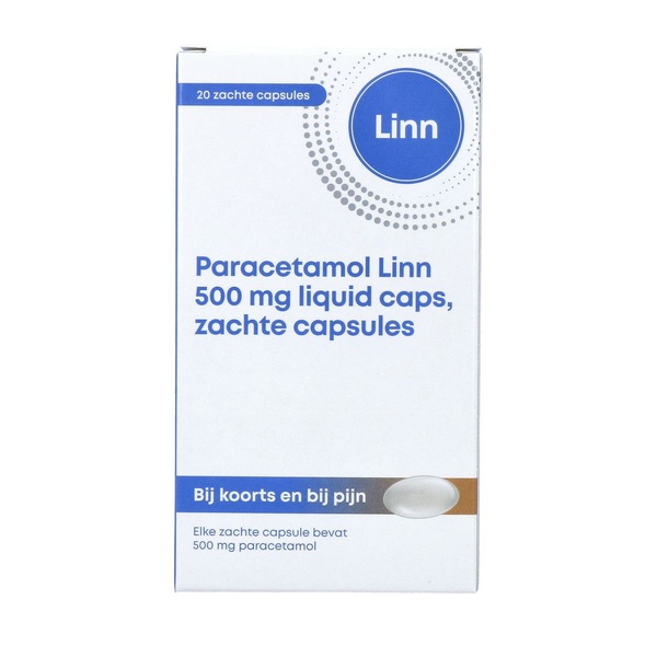 Linn paracetamol zachte capsules voorkant
