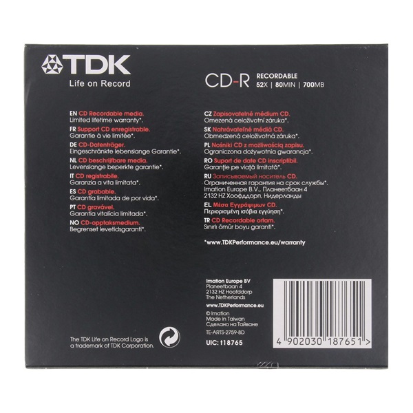 Lokaal CD-R Emtec achterkant