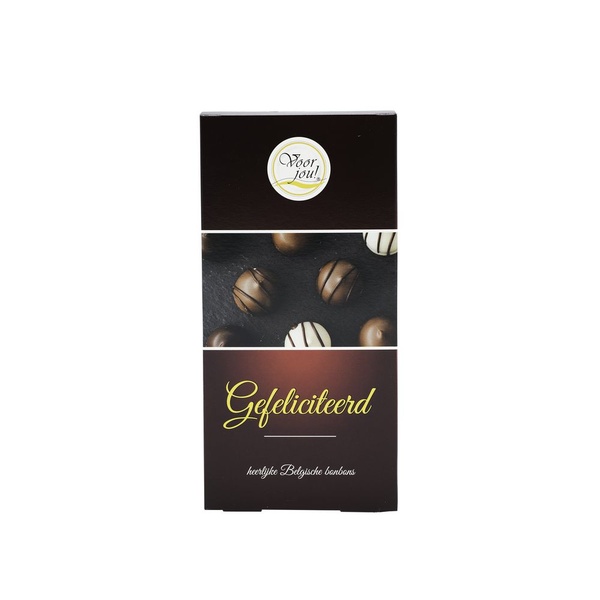 Lokaal chocolade bonbons gefeliciteerd voorkant