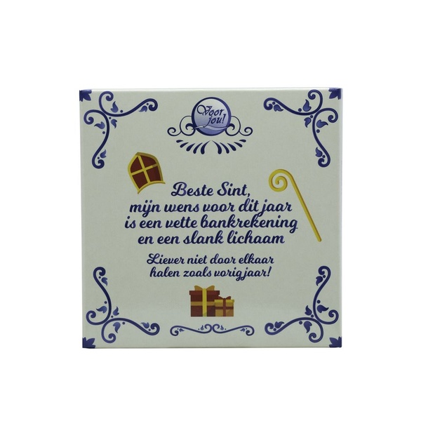 Lokaal chocoladetegel sint mijn wens voorkant
