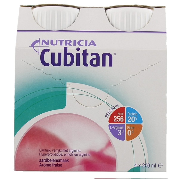 Lokaal Cubitan Aardbei 4x200 ml voorkant