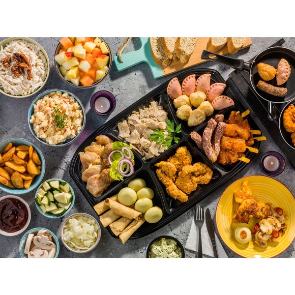 Lokaal gourmetpakket (Halal) met pannetjes voorkant