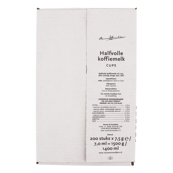 Lokaal Koffiemelk Halfvol Cup 200 voorkant