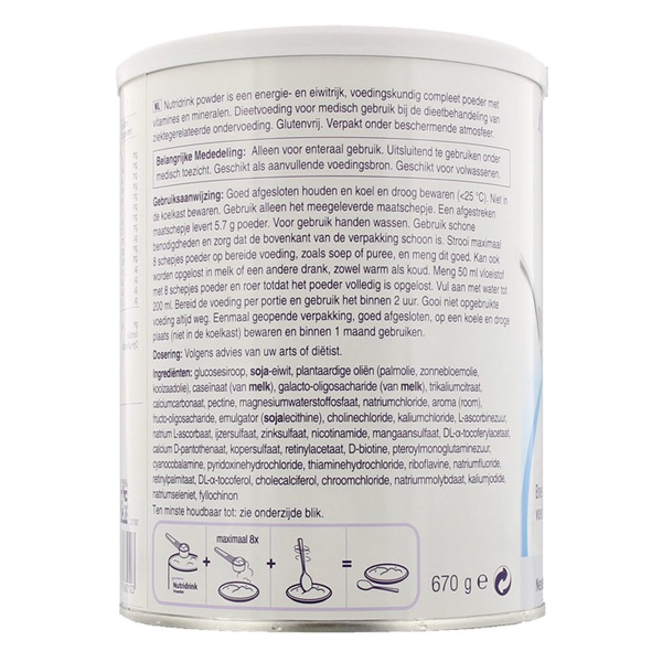 Lokaal Nutridrink Powder achterkant