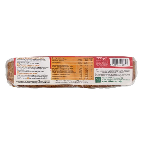 Lokaal Ontbijtkoek suikervrij achterkant