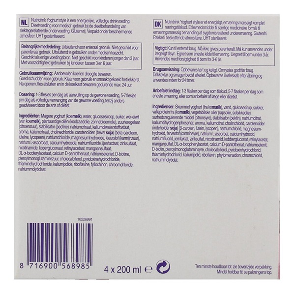 Lokaal Yoghurtstyle framboos 4x200 ml achterkant