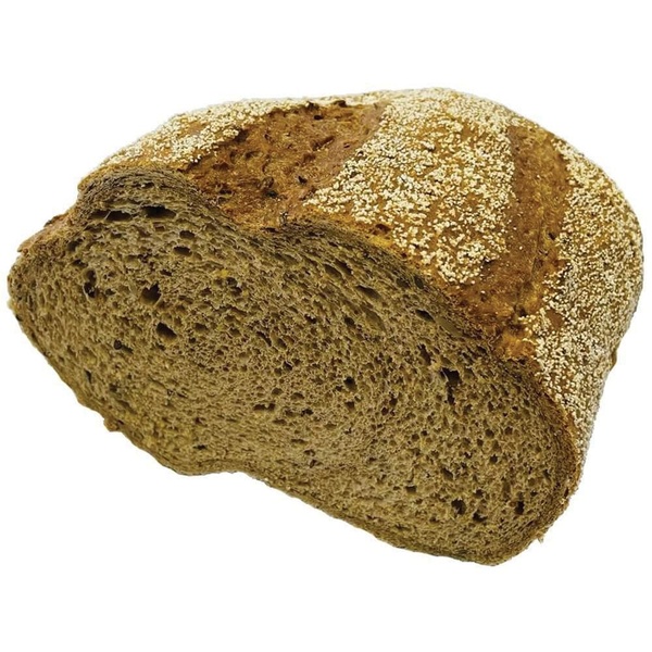 Lokale Bakker topfit bruin half gesneden voorkant
