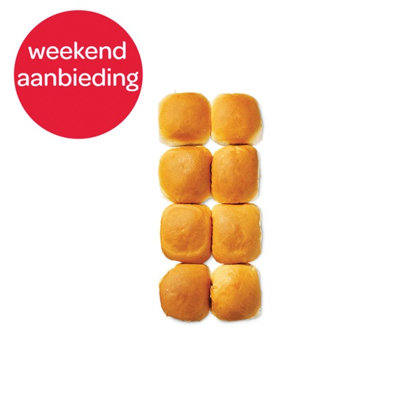 Lokale Bakker zachte bollen wit voorkant