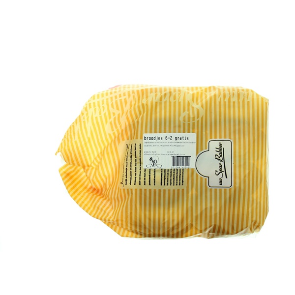 Lokale Bakker zachte bollen wit achterkant
