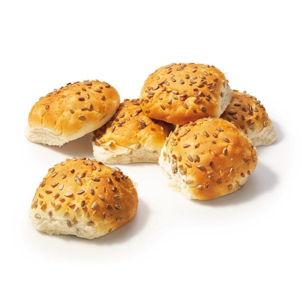 Lokale Bakker zachte bollen wit met zonnepitten voorkant