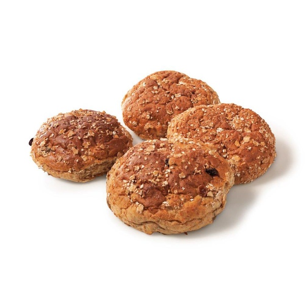 Lokale Bakker zachte mueslibollen bruin voorkant