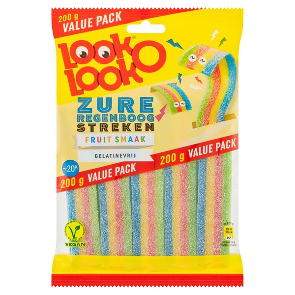 Look-O-Look zure streken regenboog fruitsmaak voorkant