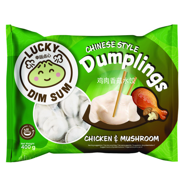 Lucky Dim Sum dumplings met kip en champignons voorkant