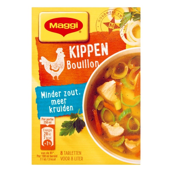 Maggi bouillon kip minder zout voorkant