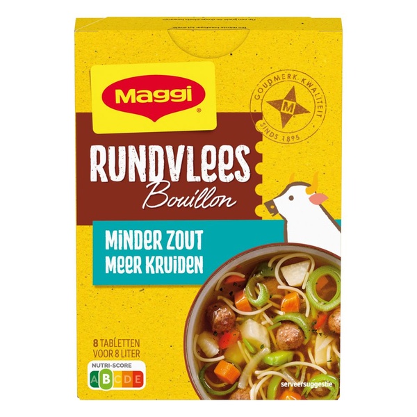 Maggi bouillon rund minder zout voorkant