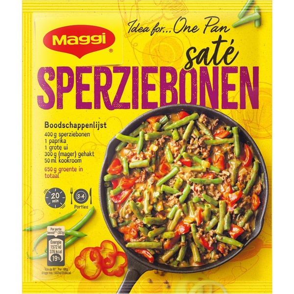 Maggi sperziebonen satéschotel voorkant