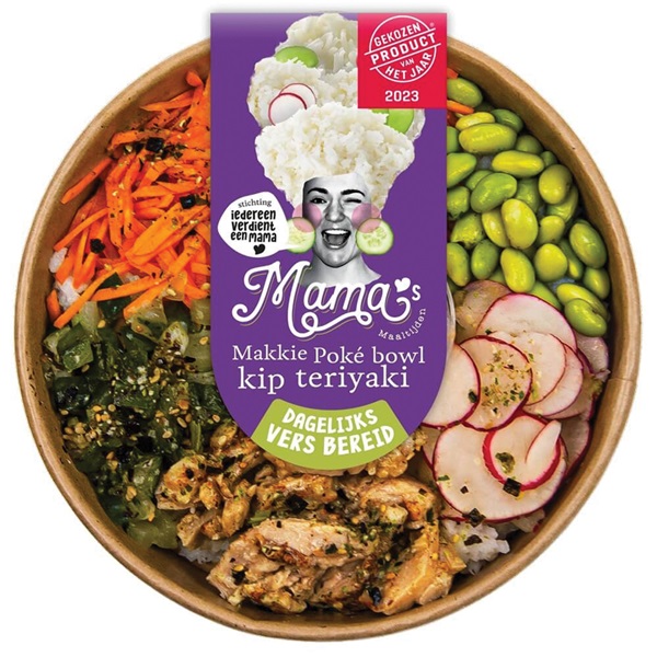 Mama's poke bowl midi kip voorkant