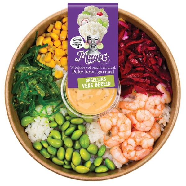 Mama's pokébowl garnaal voorkant