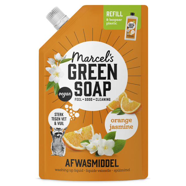 Marcel's Green Soap Afwasmiddel refill Orange&Jasmine voorkant