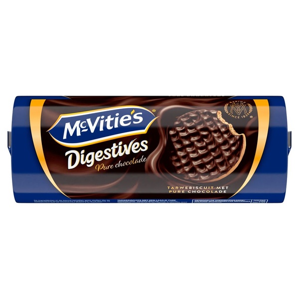 Mc Vities tarwebiscuit digestives pure chocolade voorkant