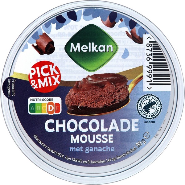 Melkan chocolademousse met ganache voorkant