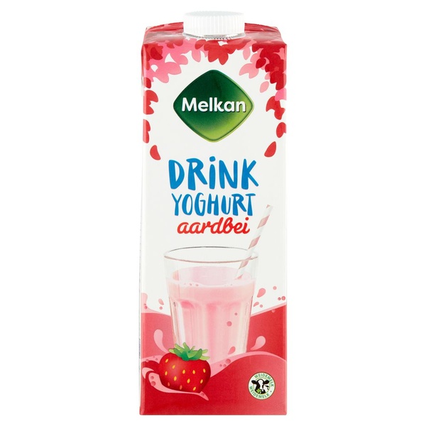 Melkan drinkyoghurt aardbei voorkant