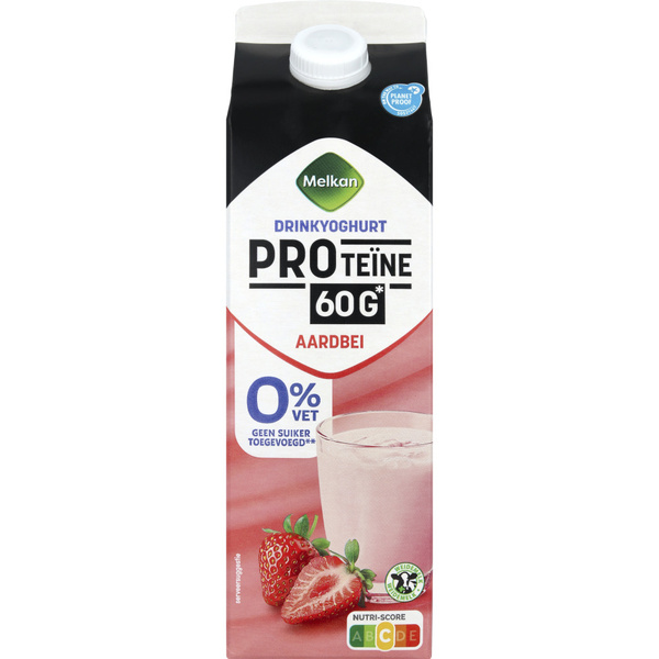 Melkan drinkyoghurt aardbei voorkant