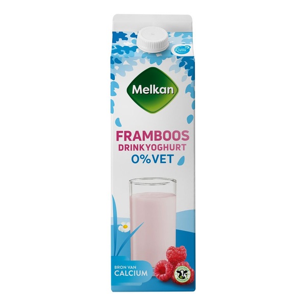 Melkan drinkyoghurt framboos voorkant